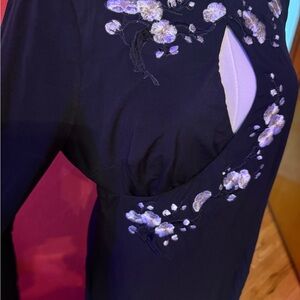 Keyhole black semi-formal keyhole black dress with bell arms /sexy / sz 6 / boho